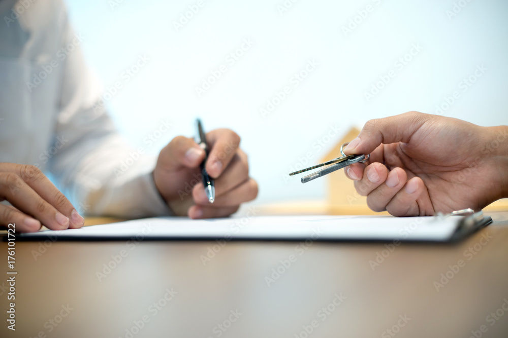 Business man agreement to sign for contract Business man agreement to sign for contract