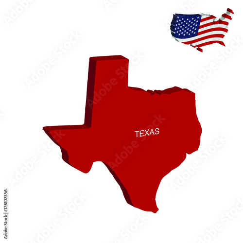 USA map texas 3D vector