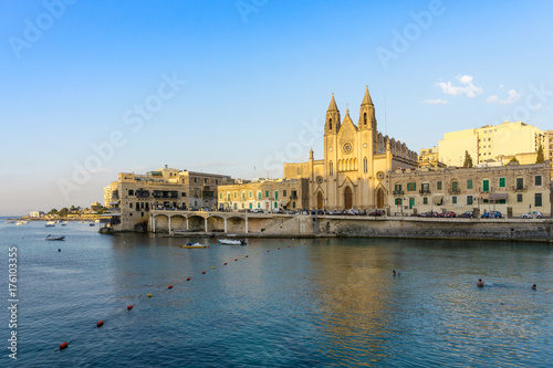 Typical Seaside port in Valletta in Malta