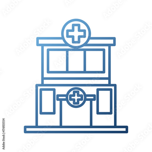 hospital building medical center front view icon