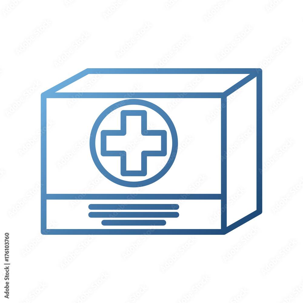 Fototapeta premium cardboard box medicine equipment supply icon
