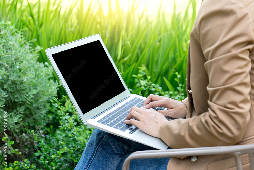 businesswoman do business use computer out of the office businesswoman do business use computer out of the office