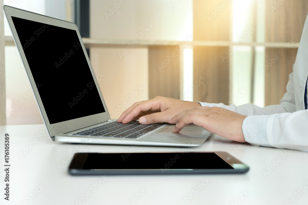 young asian woman work with computer young asian woman work with computer