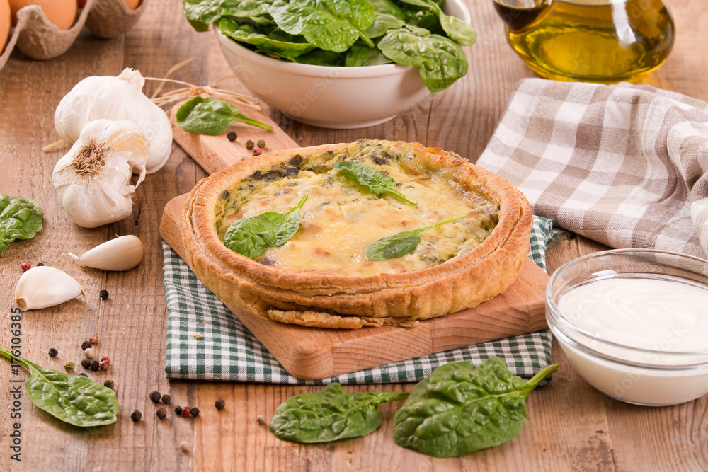 Spinach tart.