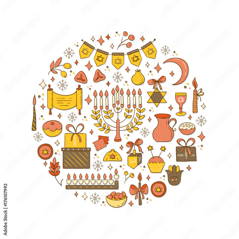 Hanukkah design elements Hanukkah design elements