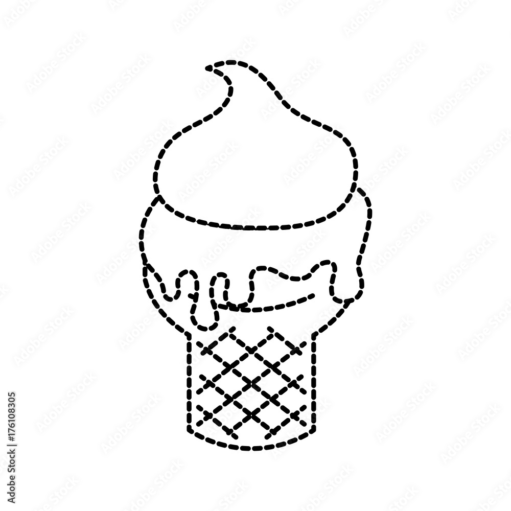 ice cream in waffle cone fresh cream vector i