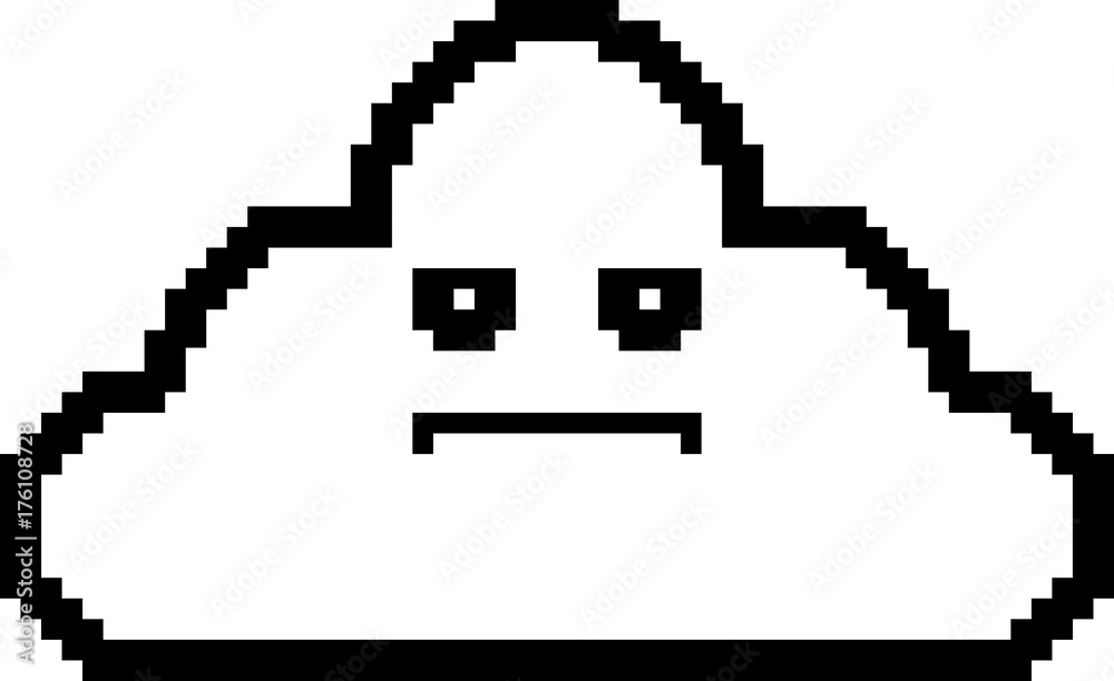 Obraz premium Serious 8-Bit Cartoon Cloud