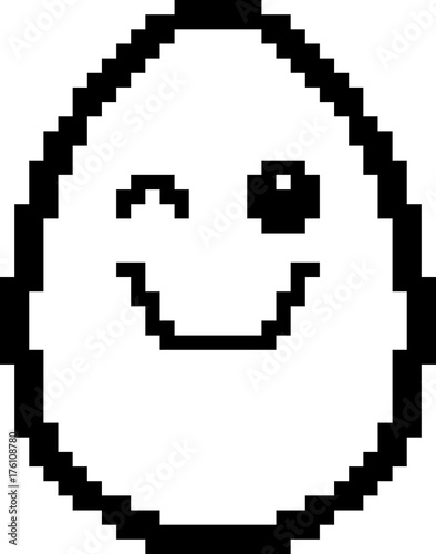 Winking 8-Bit Cartoon Egg