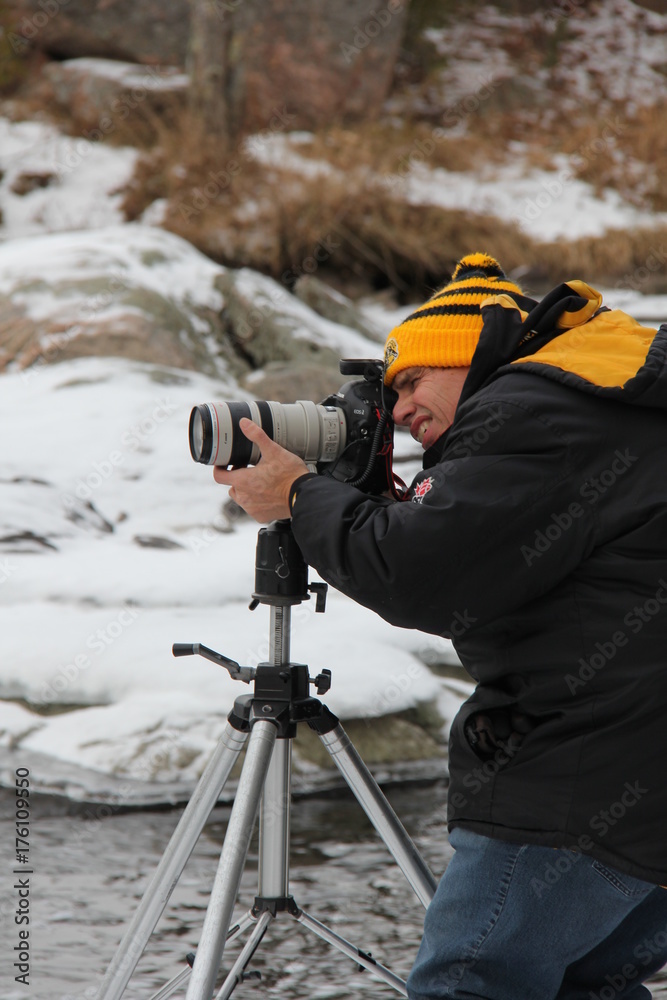 photographer in snow