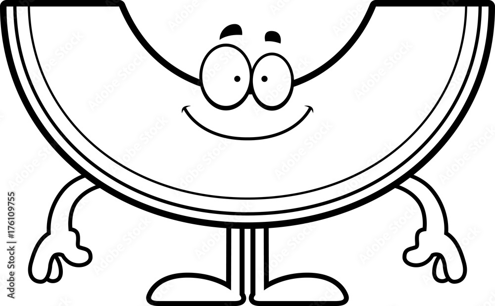 Happy Cartoon Cantaloupe Happy Cartoon Cantaloupe