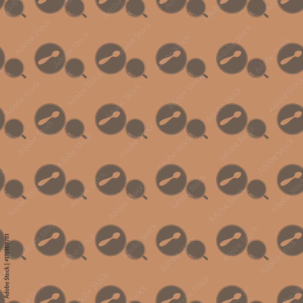 Obraz premium Coffee vector illustration on a seamless pattern background
