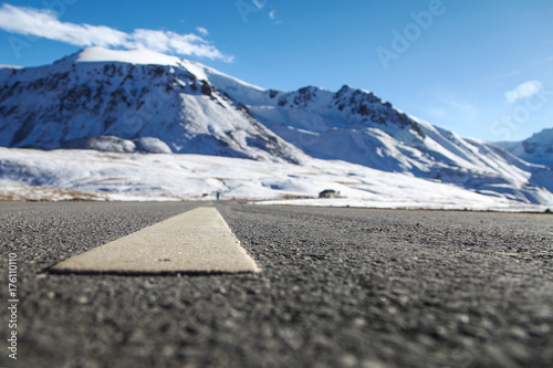 Karakoram highway at Khunjerab border pass between Pakistan and China photo