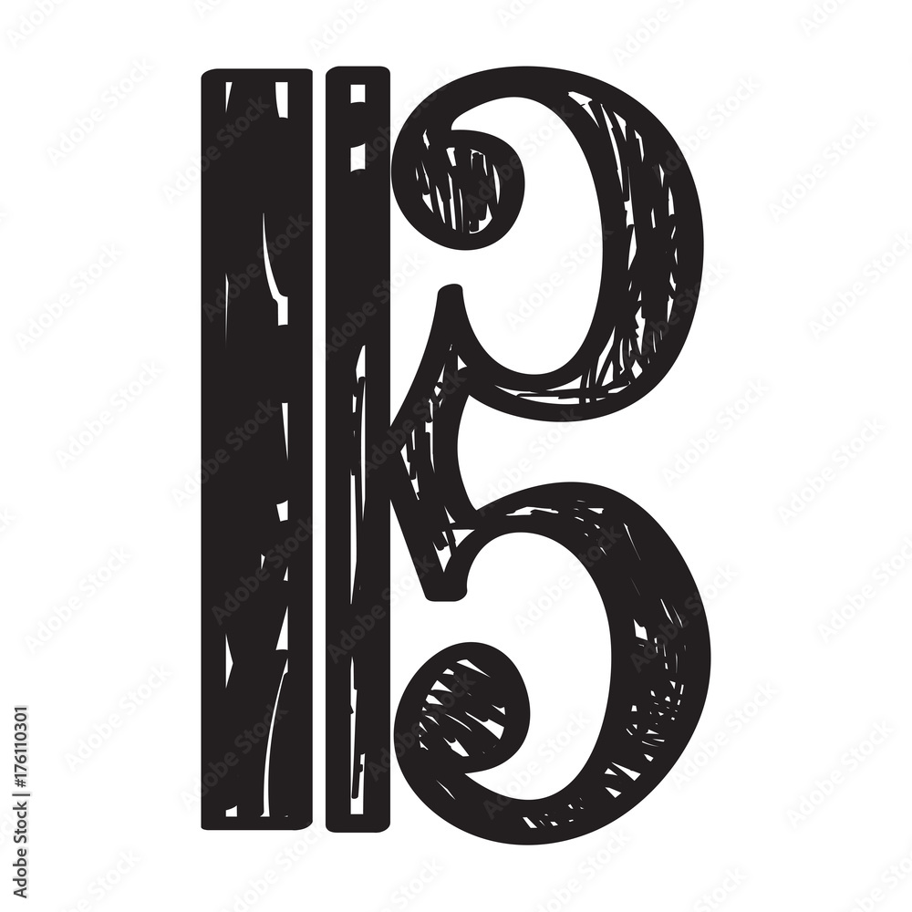 Isolated alto and tenor clef musical note Vector Image