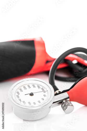 Closeup of a blood pressure monitor or sphygmomanometer photo