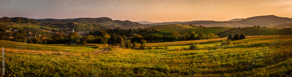 panorama, a country of romania immersed in the vegetation