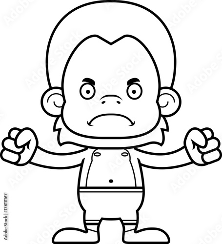 Cartoon Angry Orangutan Swimsuit
