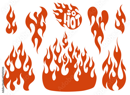Red flame elements set