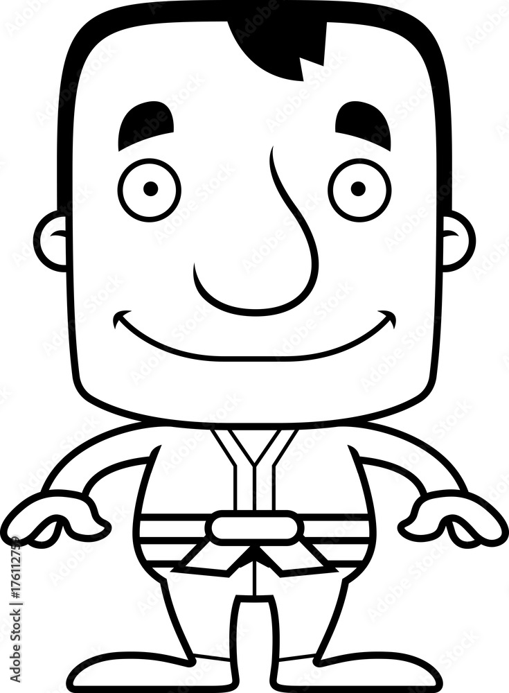 Cartoon Smiling Karate Man