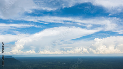 Landscape high angle view wite blue sky