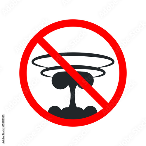 No Nuclear Bomb. War Sign. Vector illustration