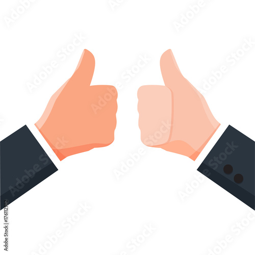 Businessman thumb up togeth...
