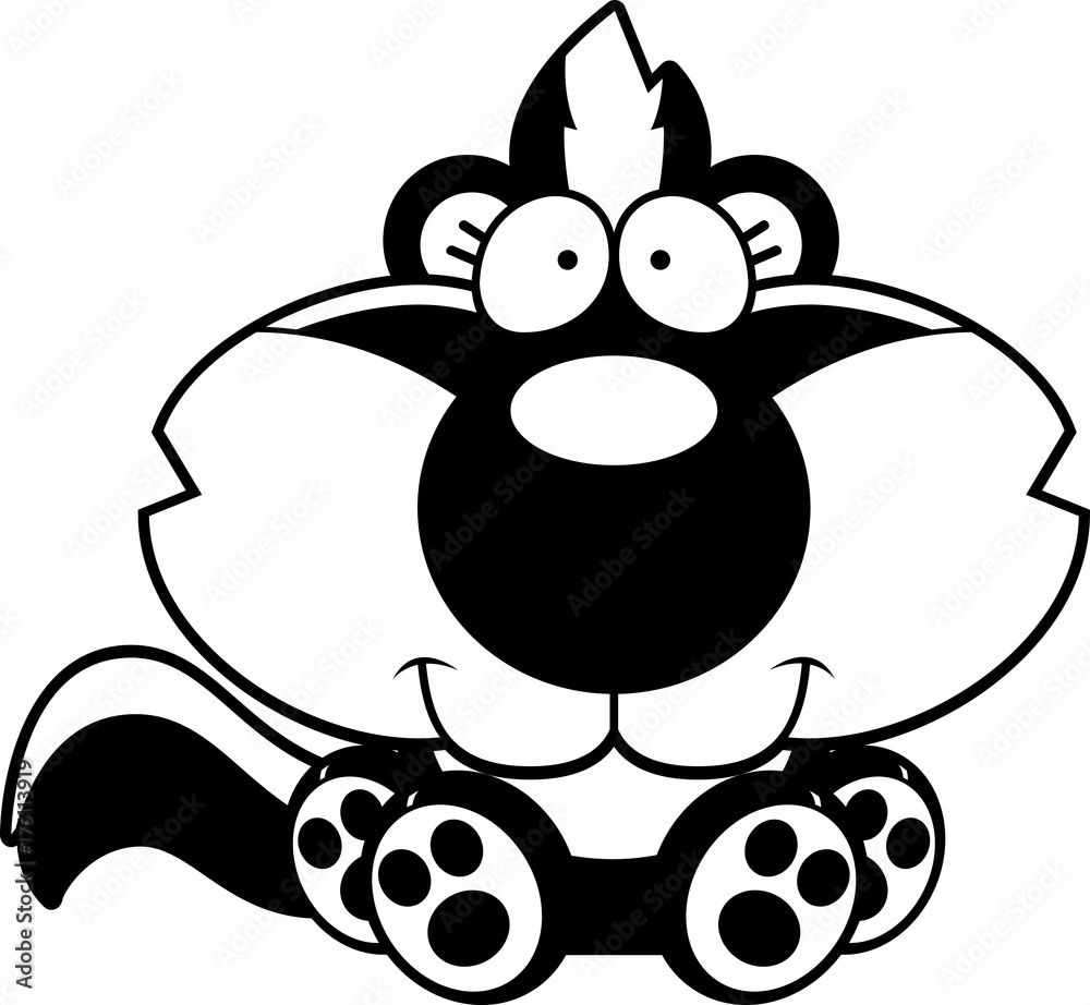 Fototapeta premium Cartoon Skunk Sitting