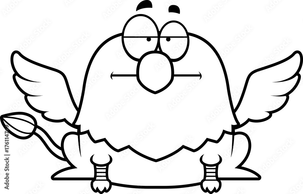 Fototapeta premium Bored Cartoon Griffin