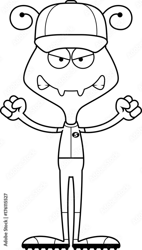 Obraz premium Cartoon Angry Baseball Player Ant