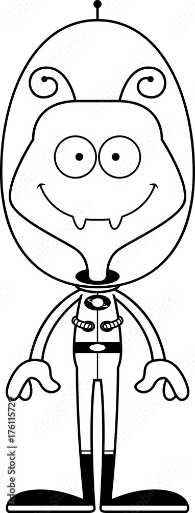 Obraz premium Cartoon Smiling Spaceman Ant