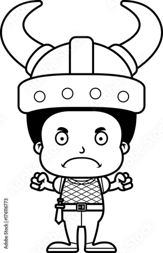 Cartoon Angry Viking Boy