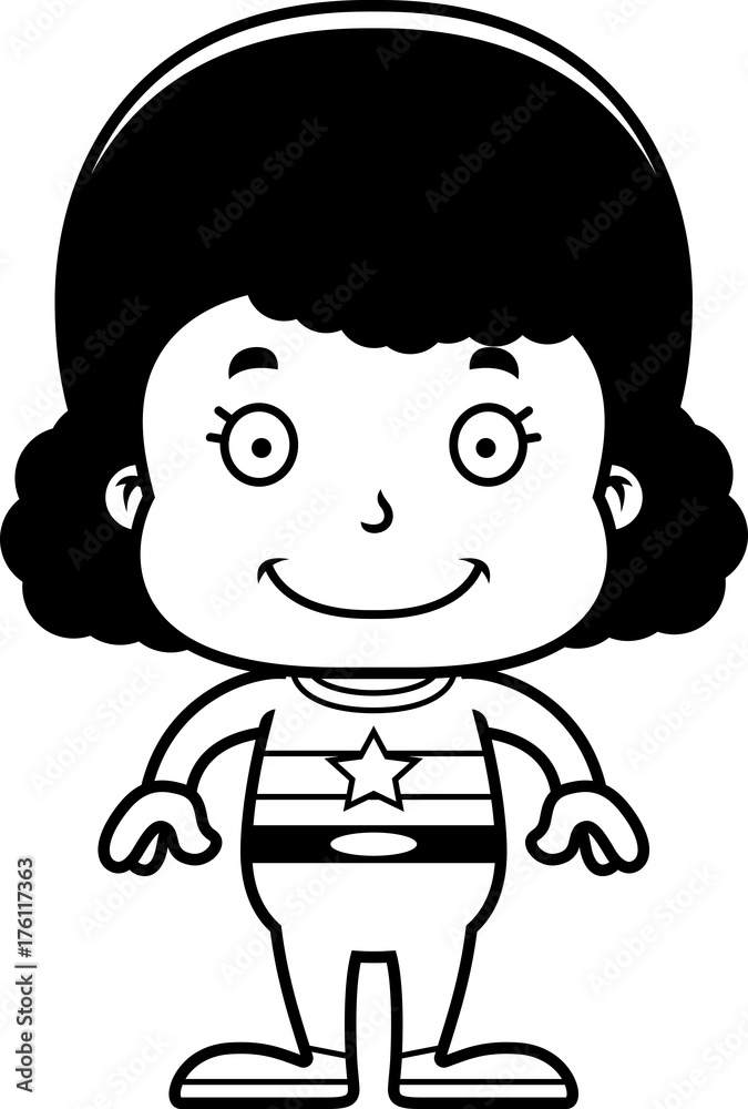 Cartoon Smiling Superhero Girl Cartoon Smiling Superhero Girl