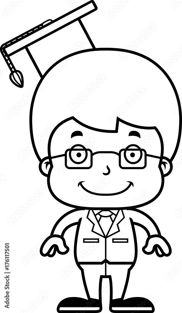 Cartoon Smiling Teacher Boy