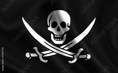 Принти на полотні Image of Pirate flag isolated (Jolly roger).