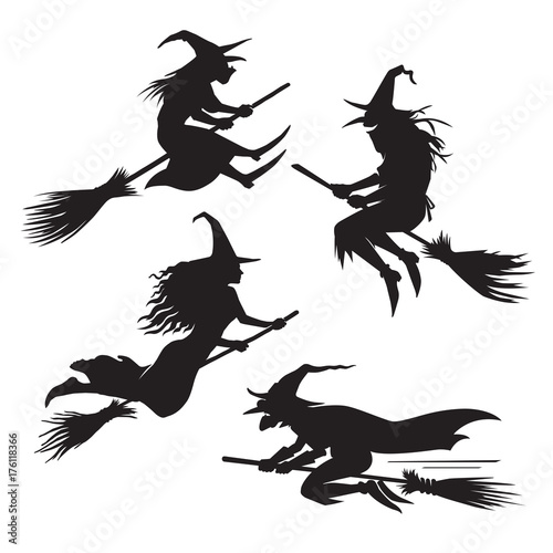 Fotografie, Tablou Witches silhouette Halloween