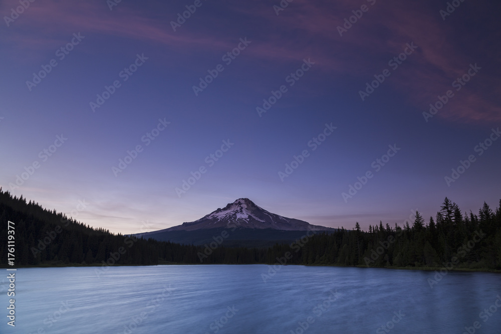 Mount Hood and Trillium Lake at blue hour Mount Hood and Trillium Lake at blue hour