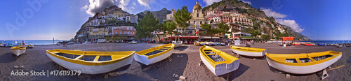 Positano, panorama dalla spiaggia a 360°
