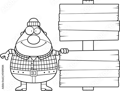 Cartoon Lumberjack Sign