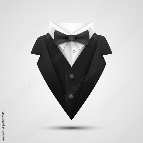 The collar of the jacket on a white background. Vector illustration photo