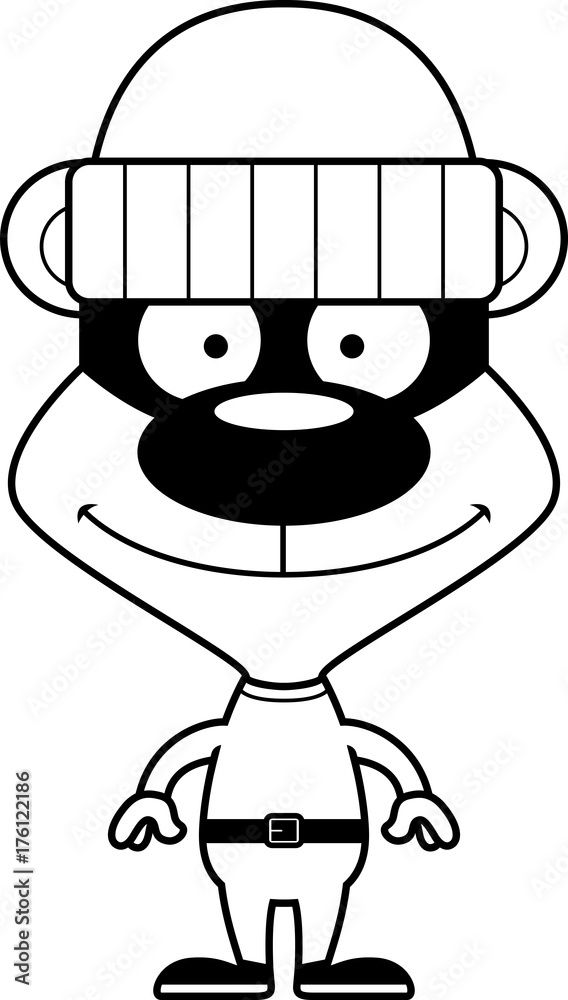 Obraz premium Cartoon Smiling Thief Bear