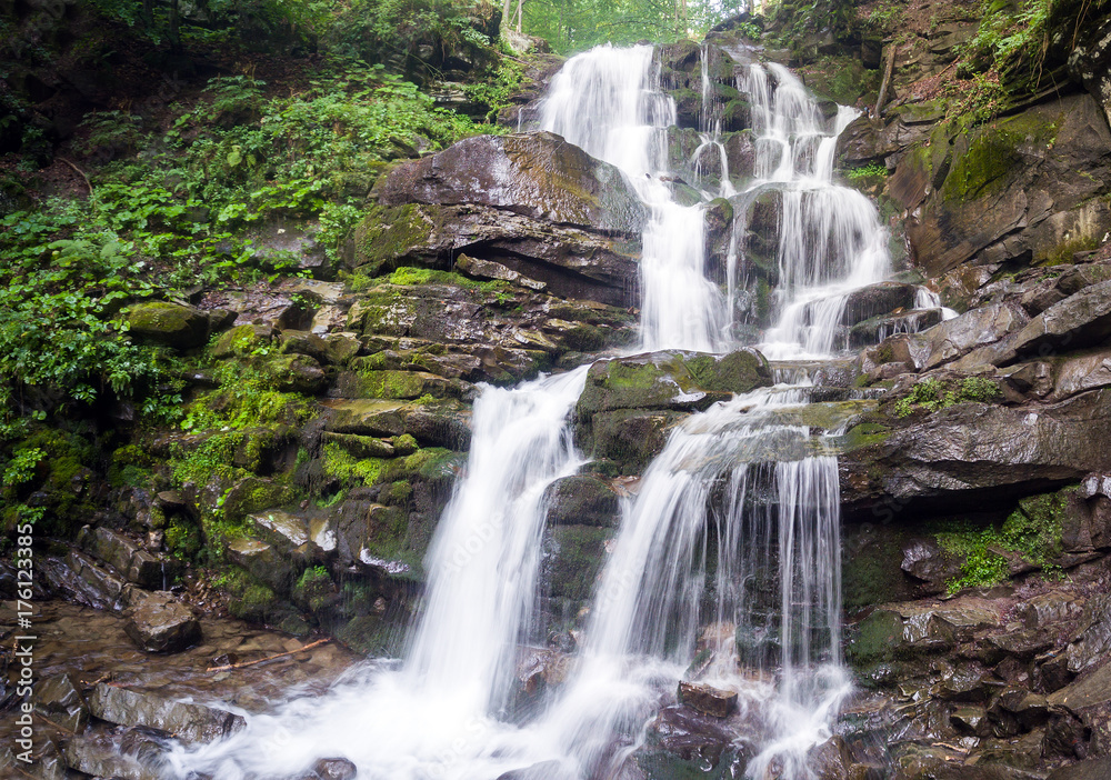 Beautiful place Shipot waterfall in the Carpathians, Ukraine.