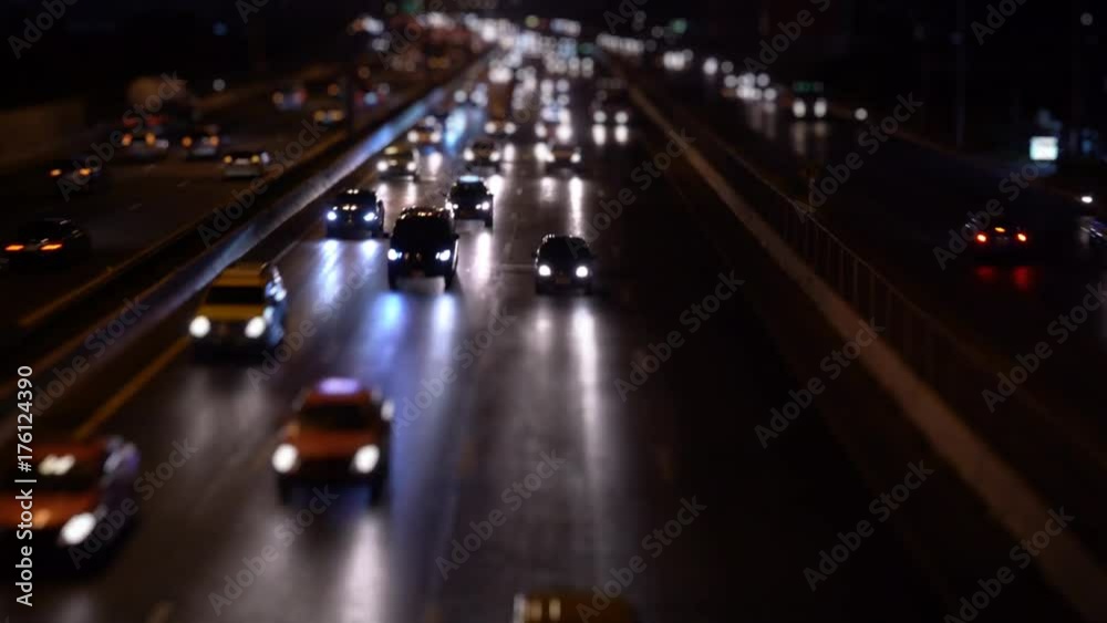 Cars on road traffic at city night. Cars on road traffic at city night.