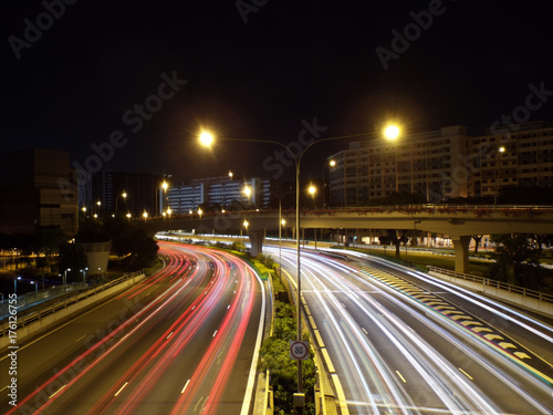 Light Trails on a Highway (Expressway)