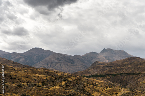 Clouds over the mountains and hills of Armenia