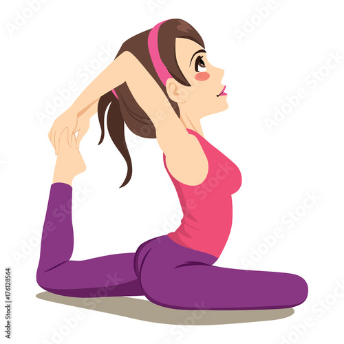 Young attractive woman prac...