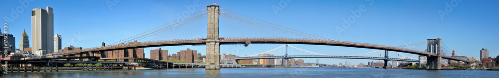 Panoramic View of the Brooklyn Bridge Panoramic View of the Brooklyn Bridge