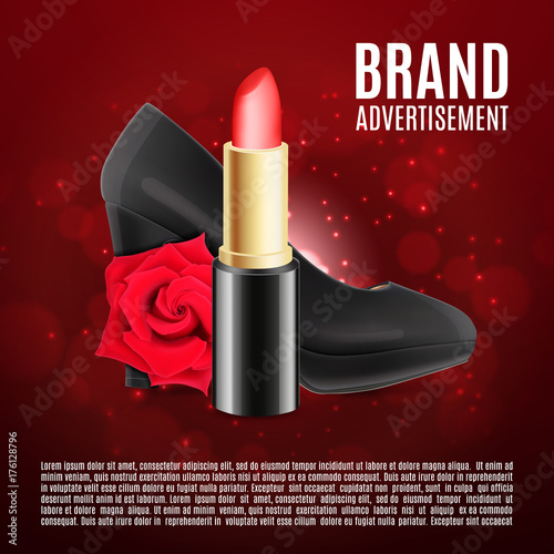 Red lipstick ads template