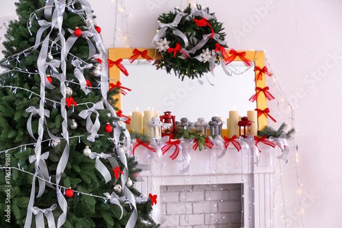 Beautiful fir tree with sil...