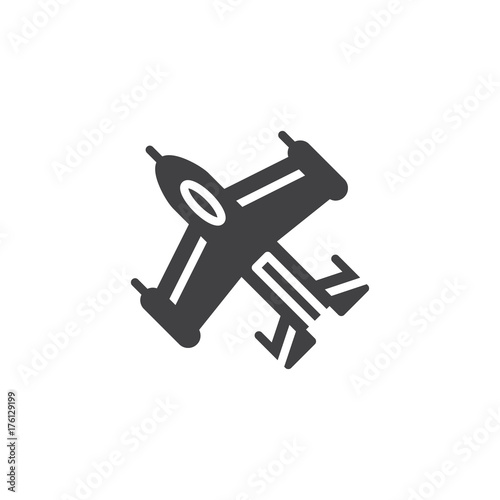 Slika na platnu Jet fighter plane icon vector, filled flat sign, solid pictogram isolated on white
