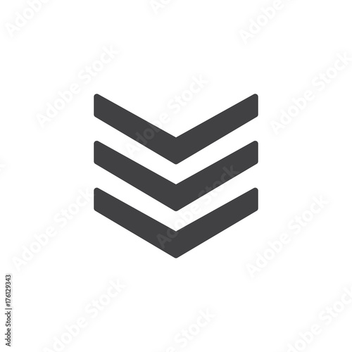 Rank shoulder straps icon vector, filled flat sign, solid pictogram isolated on white. Symbol, logo illustration.