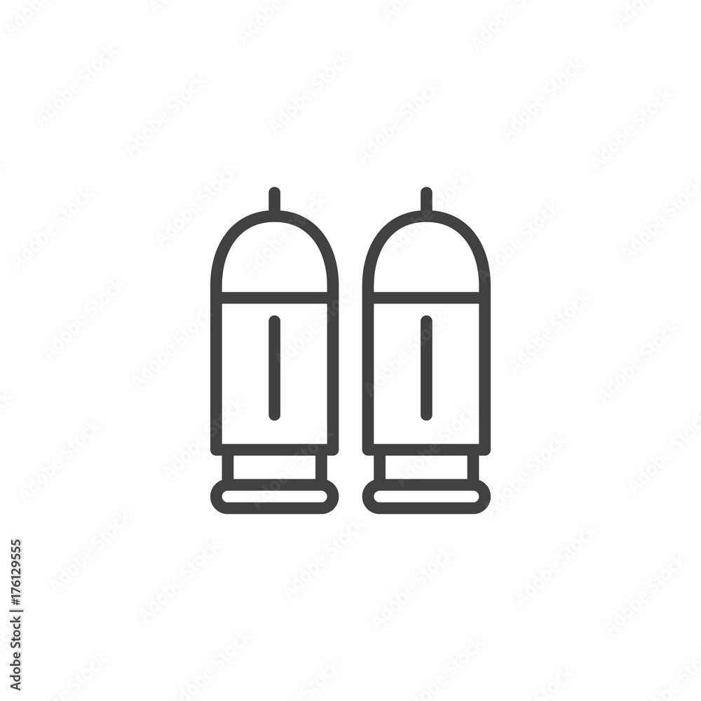 Bullets line icon, outline vector sign, linear style pictogram isolated on white. Symbol, logo illustration. Editable stroke